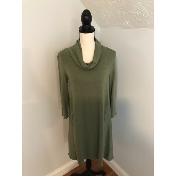 Anthropologie Saturday Sunday Green Cowl Neck Swing Shift Dress - Size Small - Picture 1 of 8